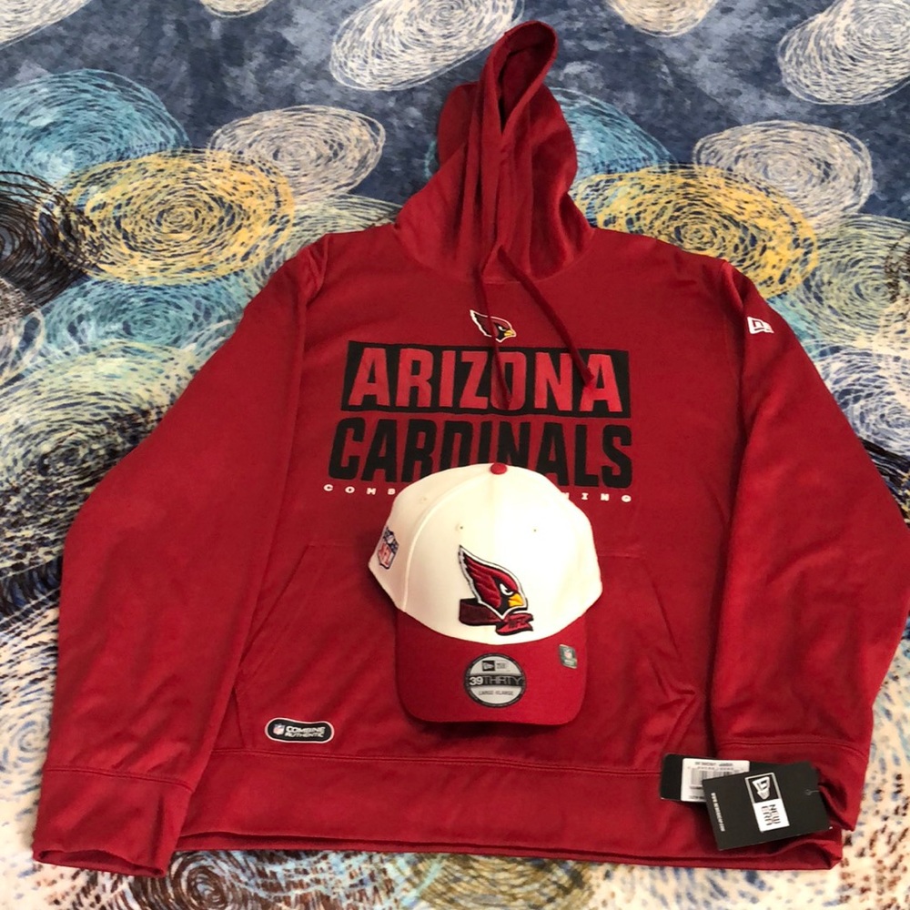 NEW ERA NFL ARIZONA CARDINALS COMBINE TRAINING HOODIE, ARIZONA NFL NEW ERA HAT